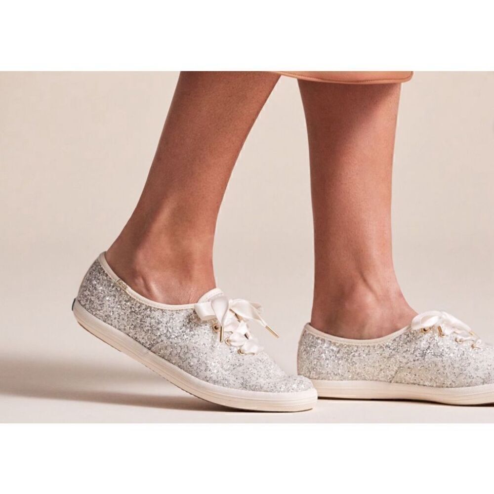 Keds Keds x kate spade new york Champion Glitter Sneaker Glitter Cream Size 7,5